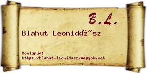 Blahut Leonidász névjegykártya